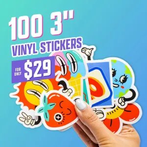 100 3" Custom Vinyl Stickers