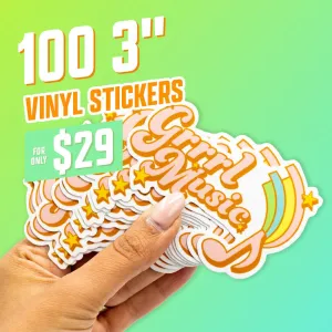 100 3" Custom Vinyl Stickers