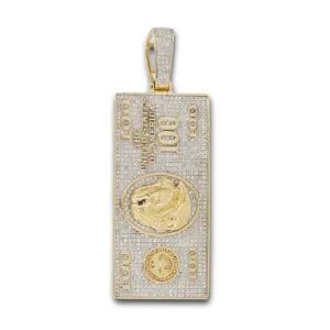 10K Benjamin Franklin Bill Pendant