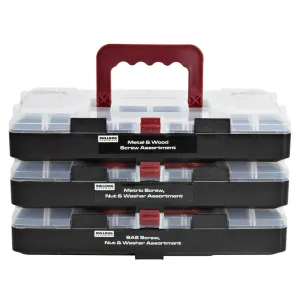 1,300-Piece Steel Fastener Kit With Organizer Case