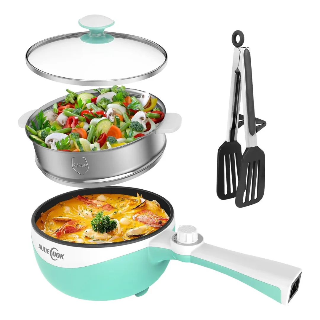 1.7L Mini Electric Skillet Portable Nonstick Saute Pan