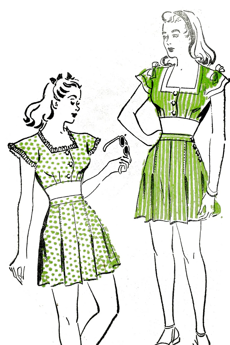 1940s New York 793 Vintage Shorts & Top Playsuit Sewing Pattern