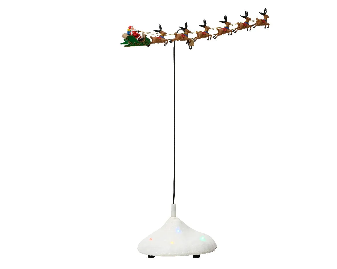 19" Multi LED Santa Flying Reindeers