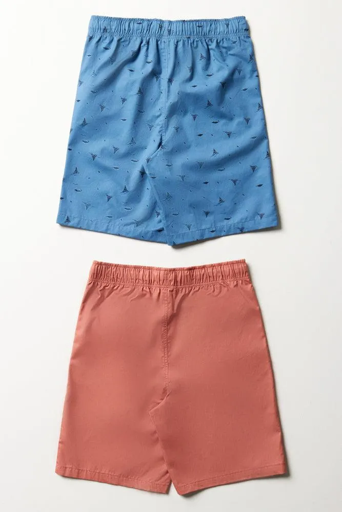 2 Pack Shorts Pink & Blue