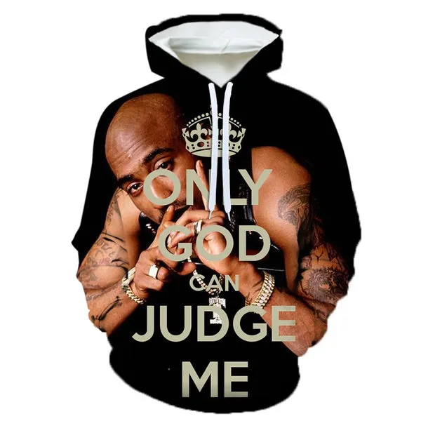 2Pac 3D Printed Hoodies for Men Rapper R.I.P Tupac