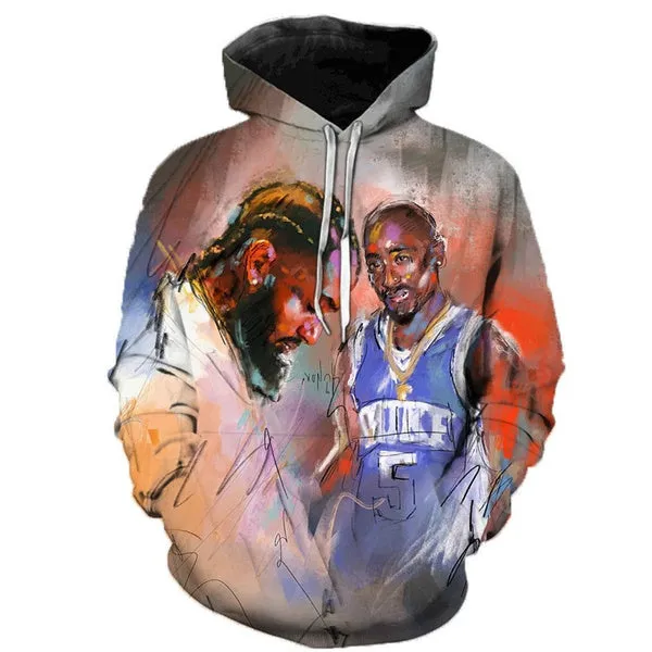 2Pac 3D Printed Hoodies for Men Rapper R.I.P Tupac