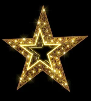 3 FT X 3 FT Warm White LED 5 Point Star