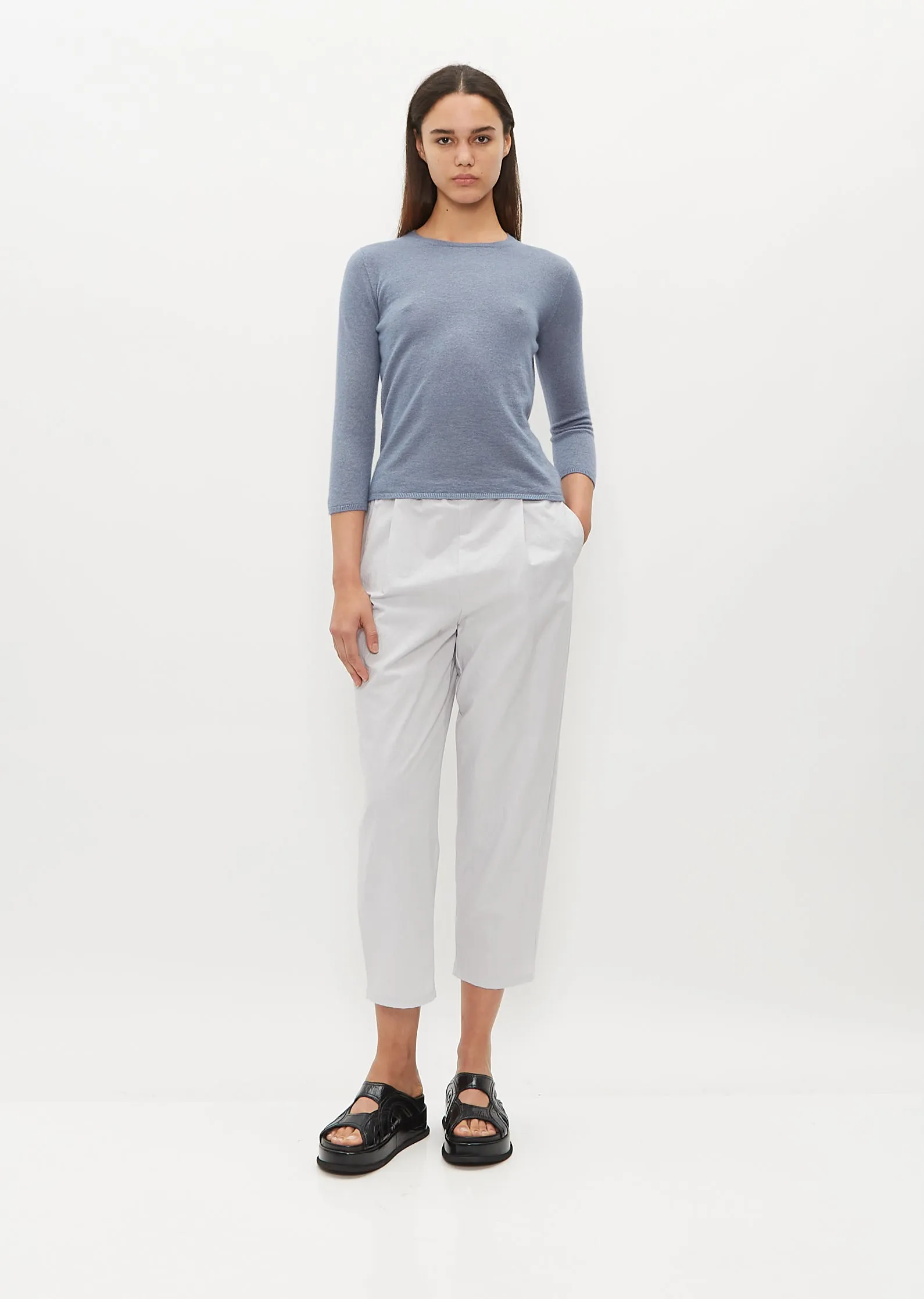 3/4 Sleeve Cashmere Silk T-Shirt — Sky