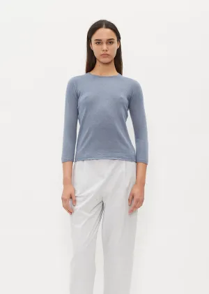 3/4 Sleeve Cashmere Silk T-Shirt — Sky