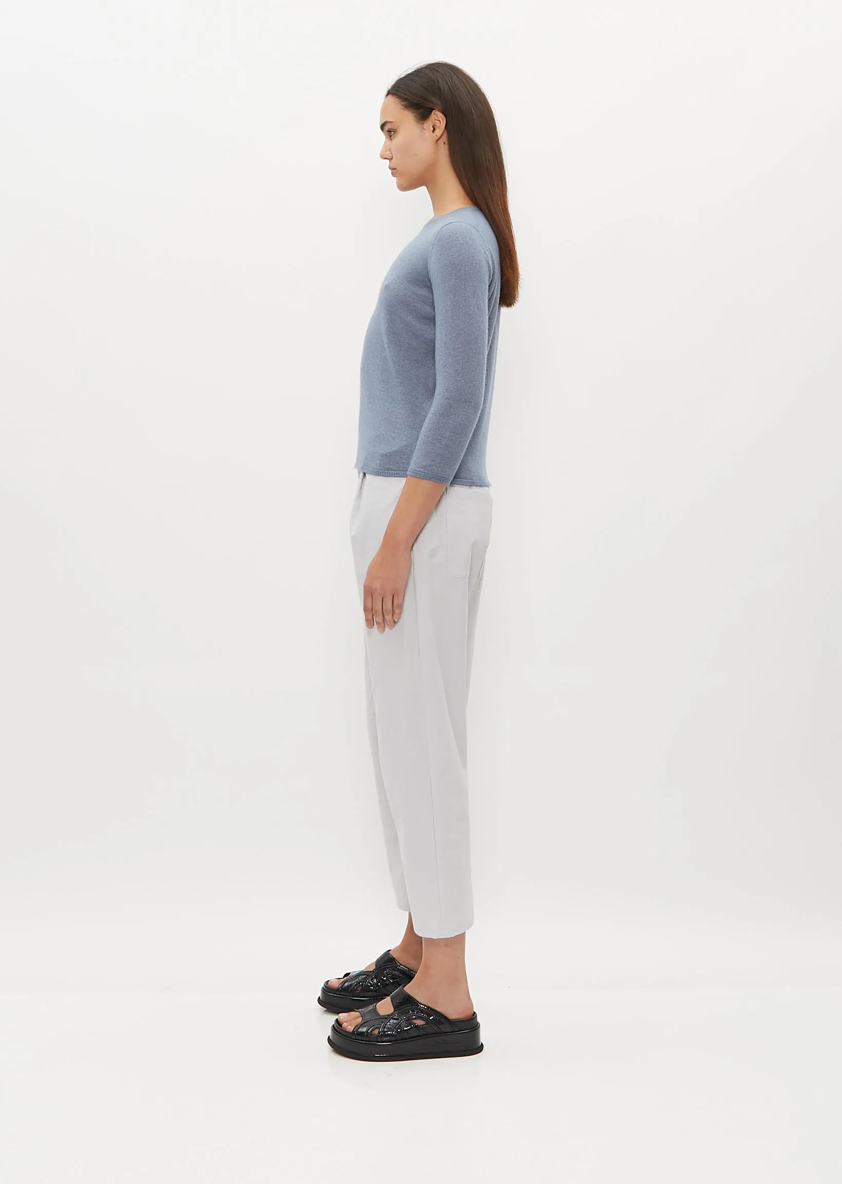 3/4 Sleeve Cashmere Silk T-Shirt — Sky