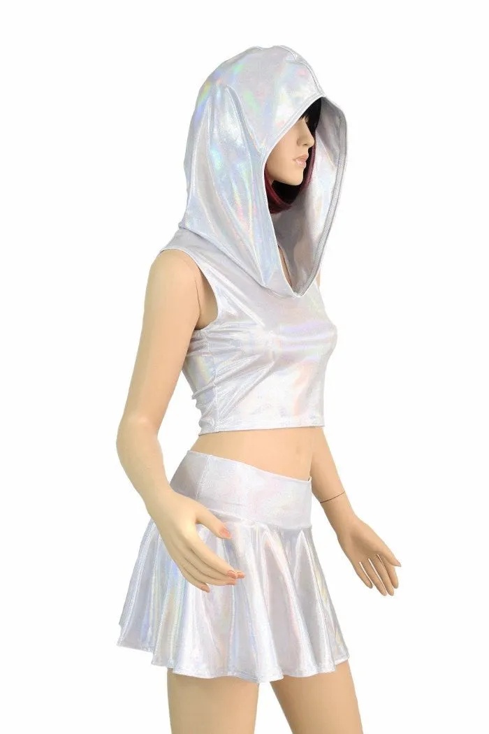 3PC Flashbulb Hoodie & Skirt Set