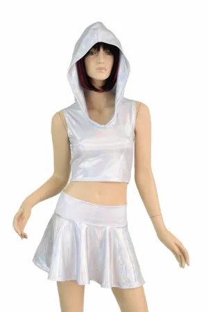 3PC Flashbulb Hoodie & Skirt Set