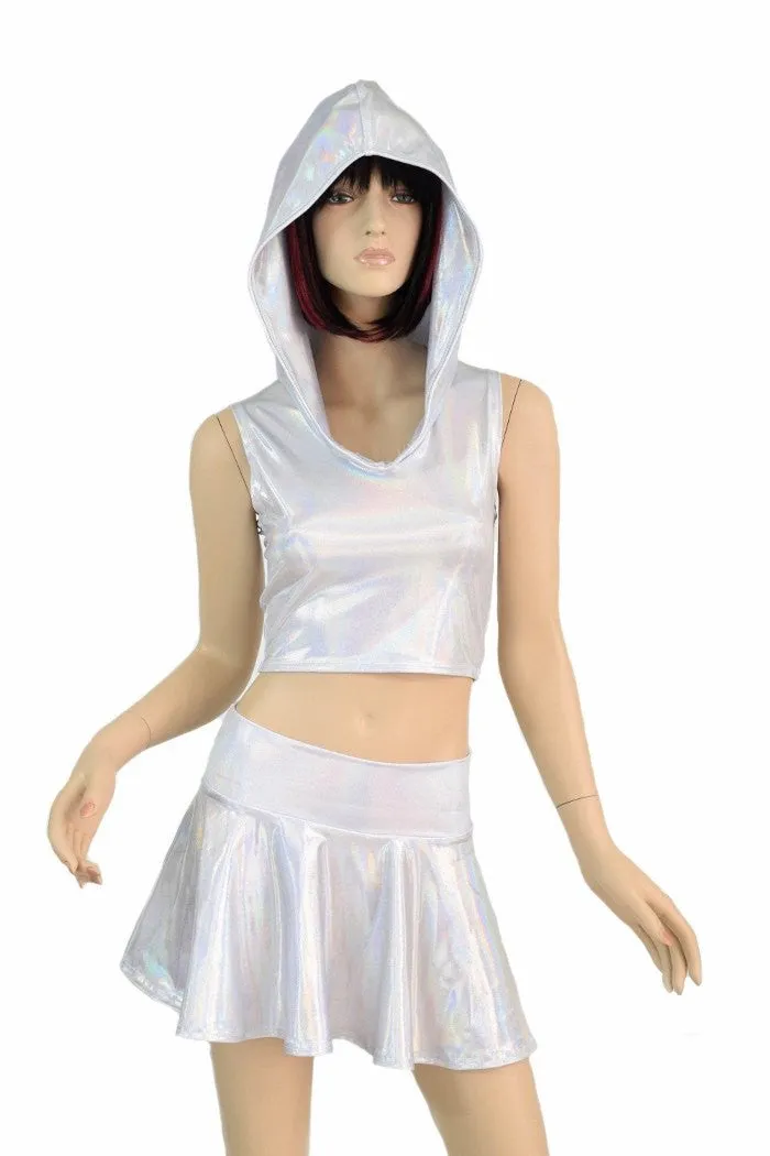 3PC Flashbulb Hoodie & Skirt Set