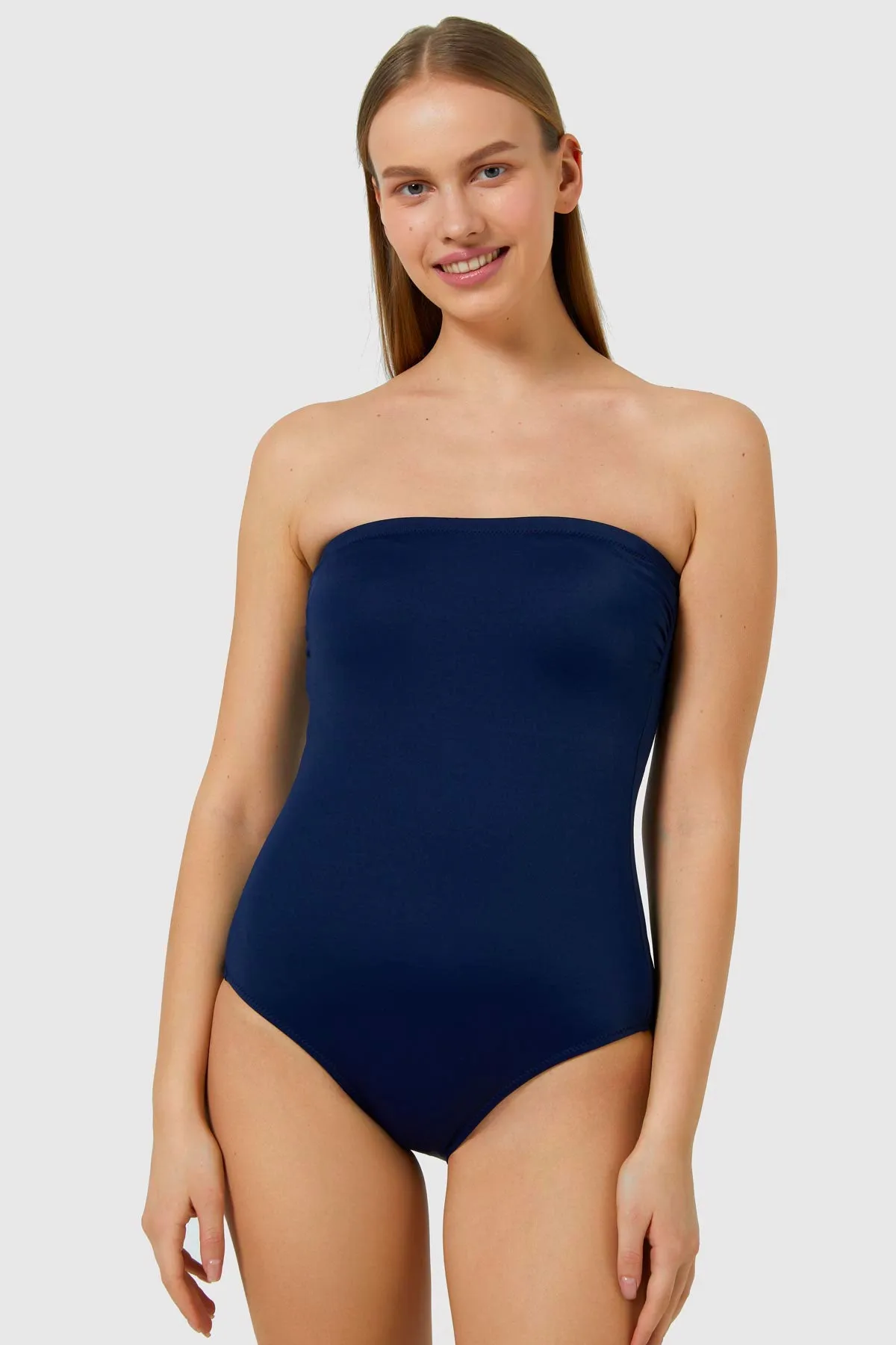 79358 Navy Blue Strapless Swimsuit