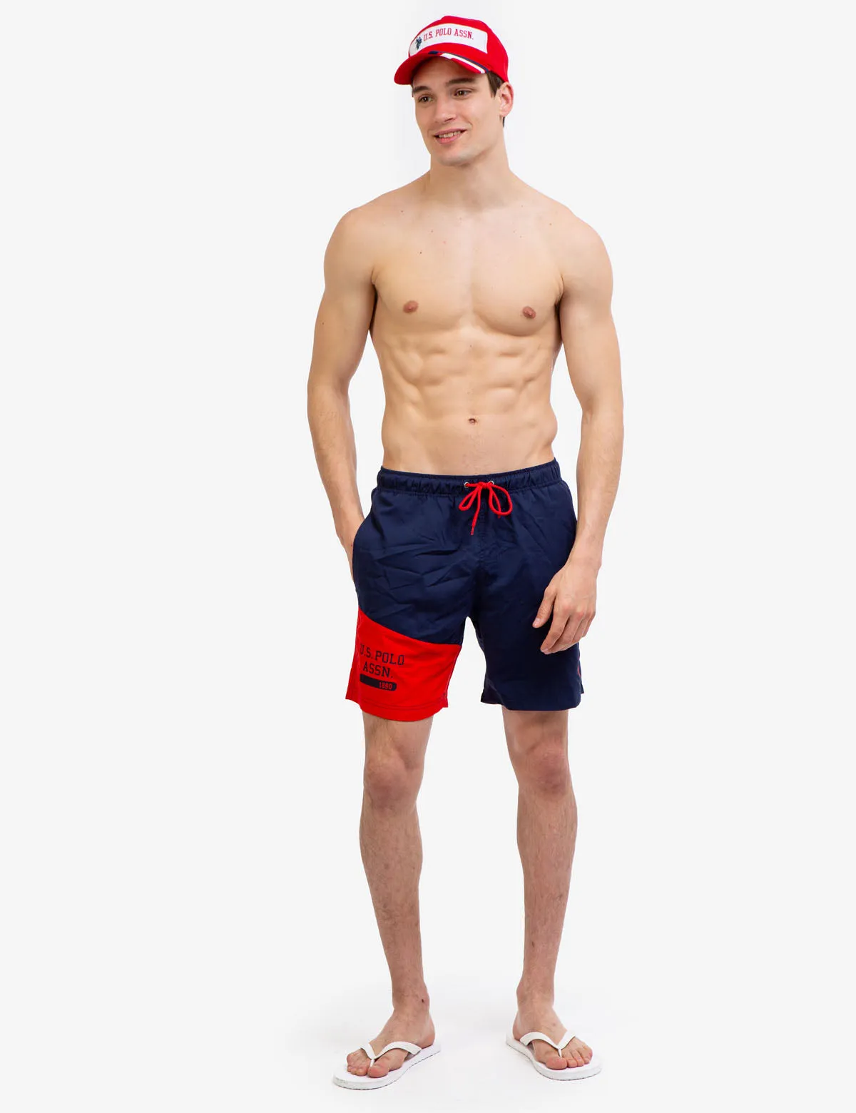 7" USPA COLORBLOCK SWIM TRUNKS