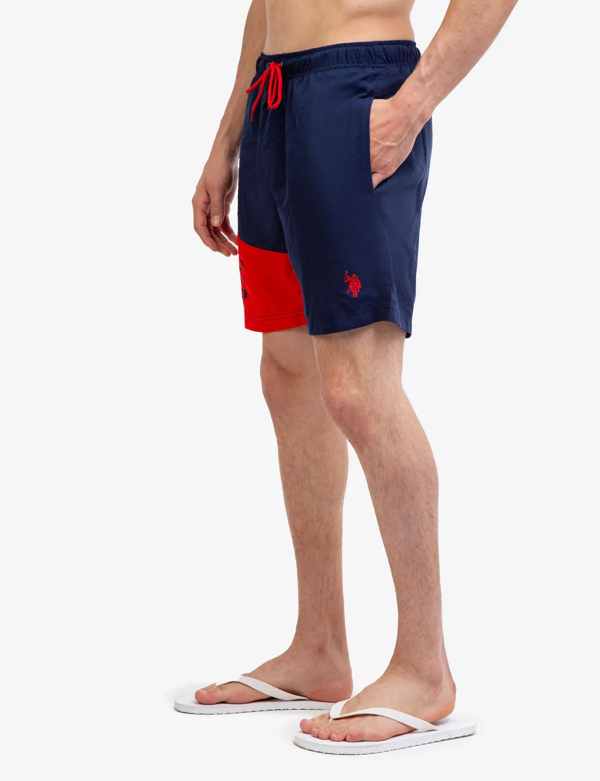 7" USPA COLORBLOCK SWIM TRUNKS