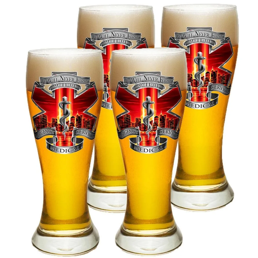 9/11 EMS Red Skies Pilsner Glass Set