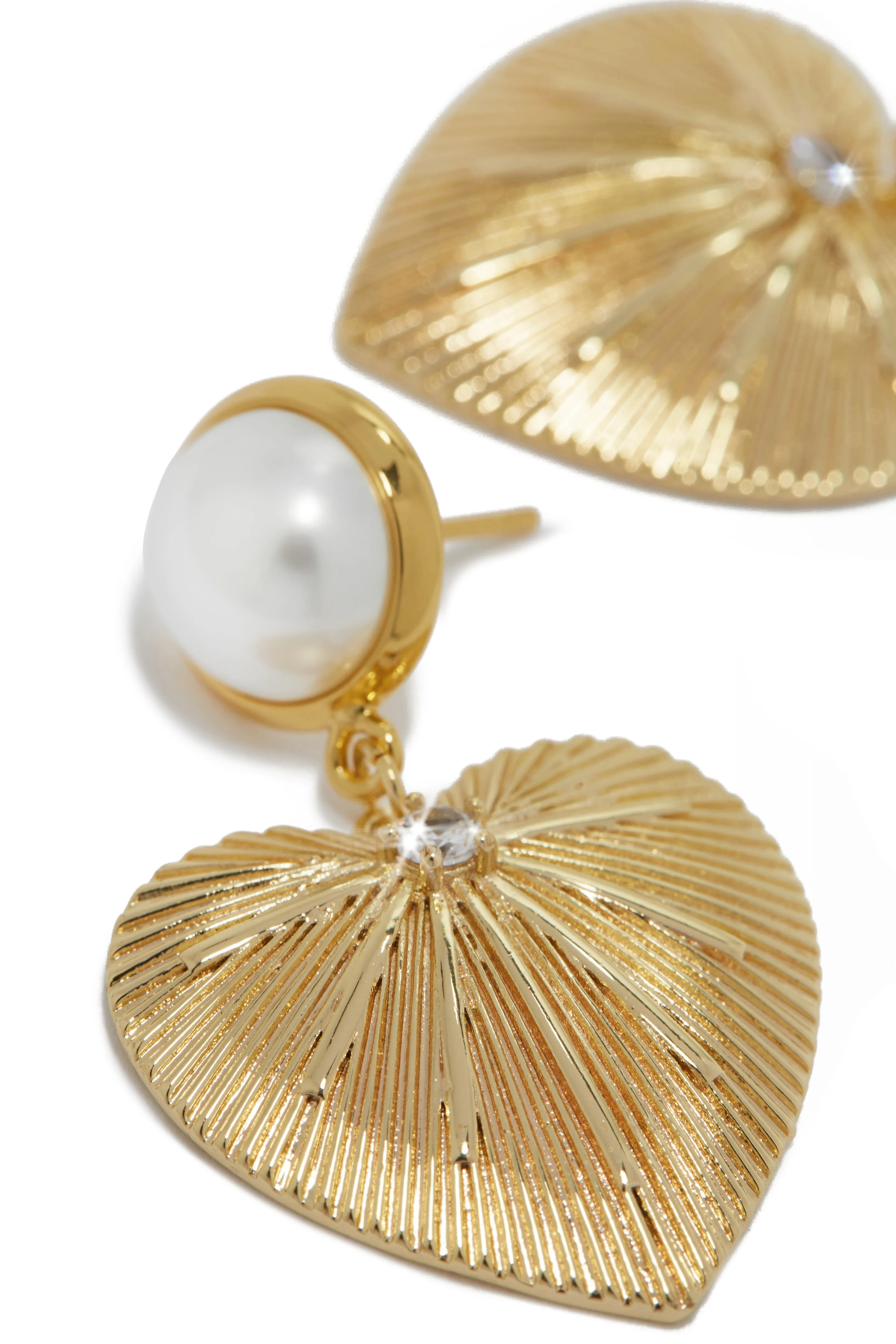 Adoria Heart Embellished Earring - Gold