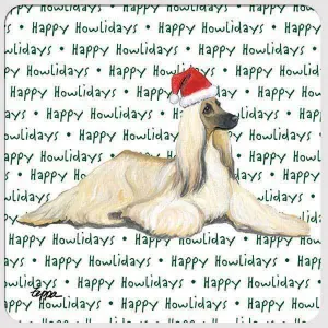 Afghan Hound "Happy Howlidays" Coaster