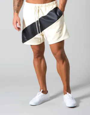 Angle Wide Line Sweat Shorts - Champagne