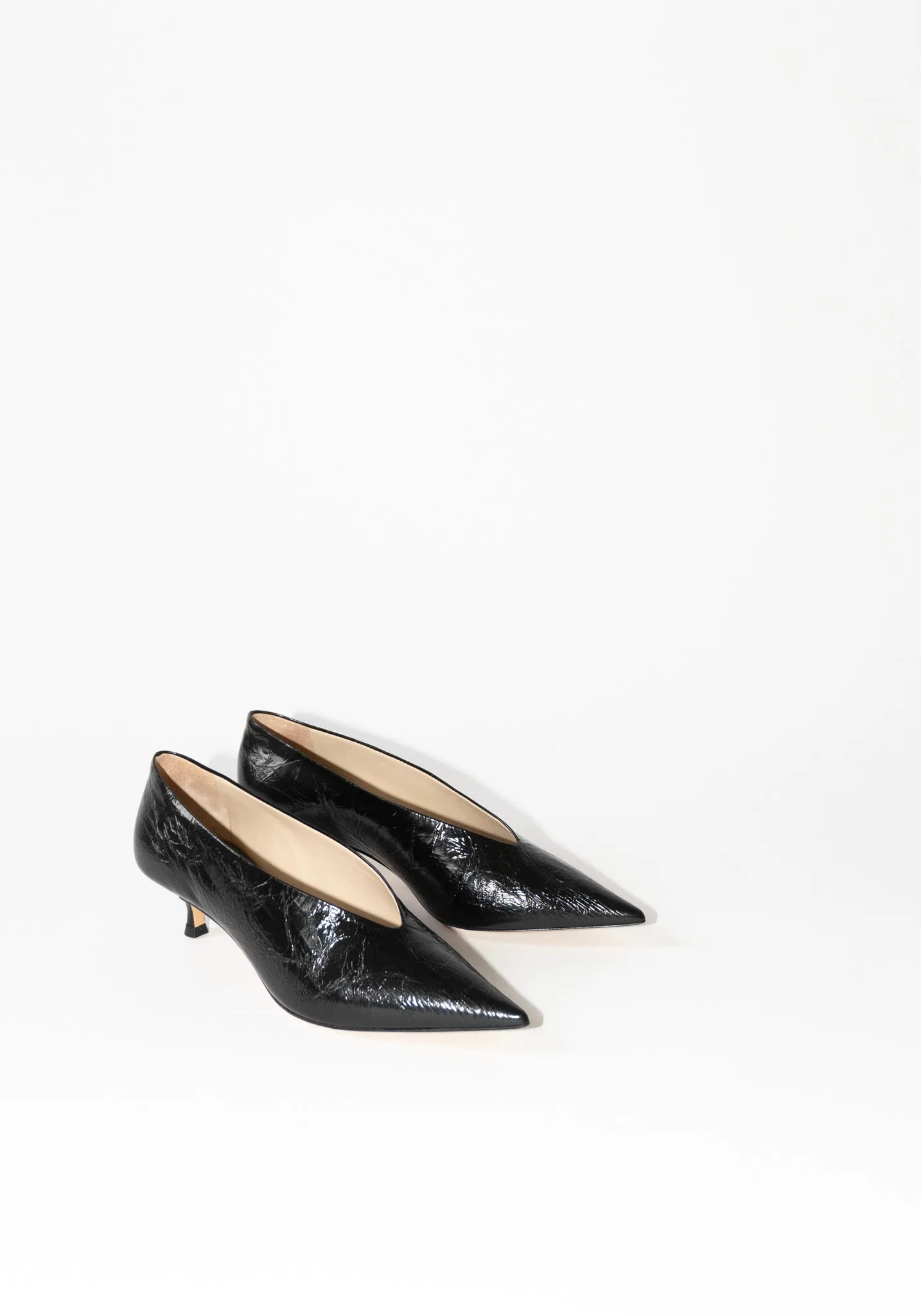 Babouche Kitten Heel in Black