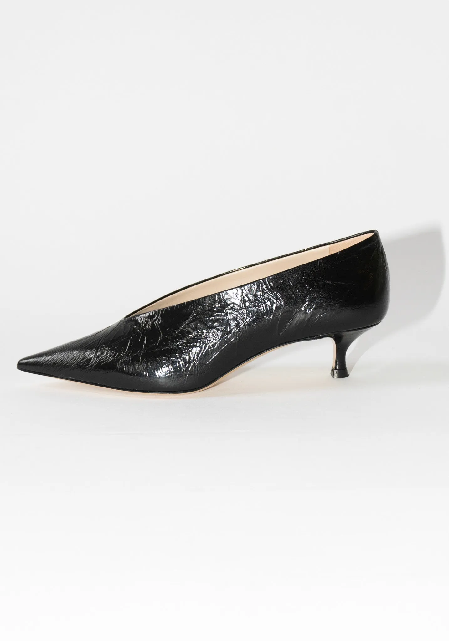 Babouche Kitten Heel in Black