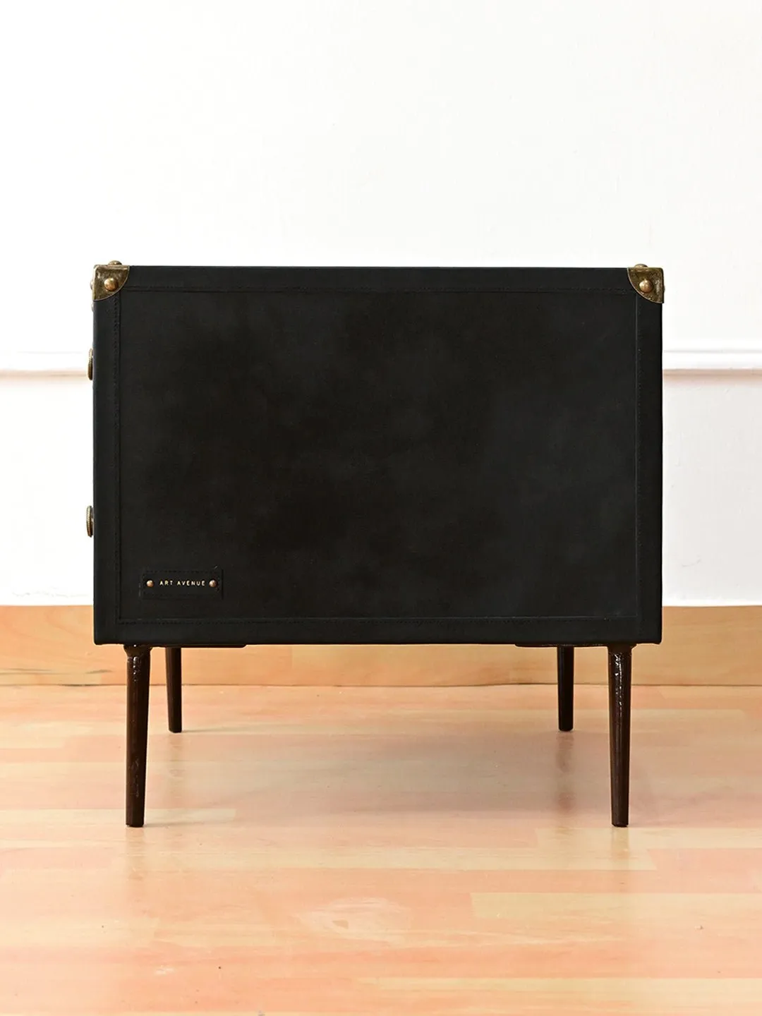 BALTIMORE - TWO DRAWER LEATHER SIDE TABLE