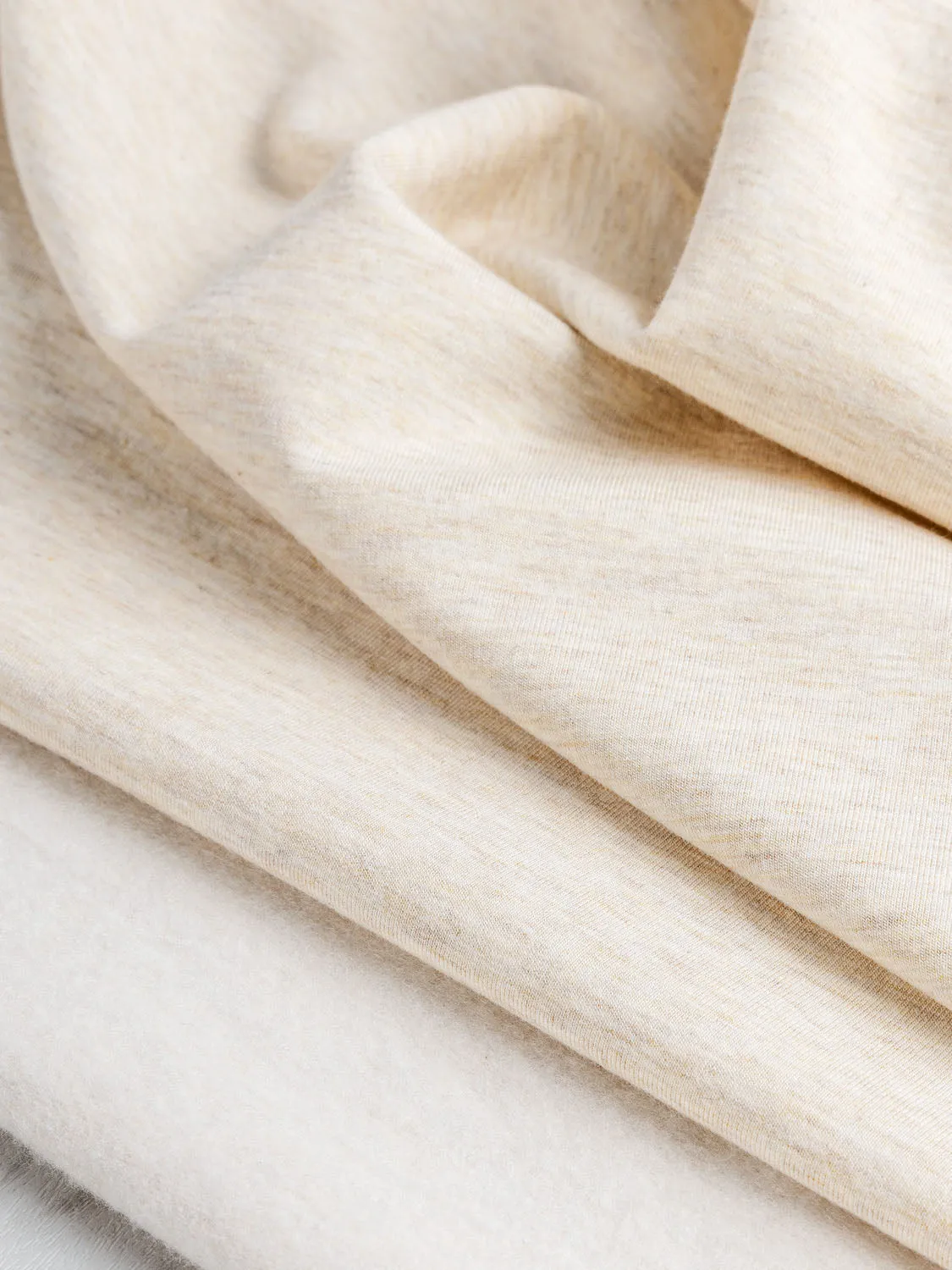 Bamboo Cotton Stretch Fleece - Almond