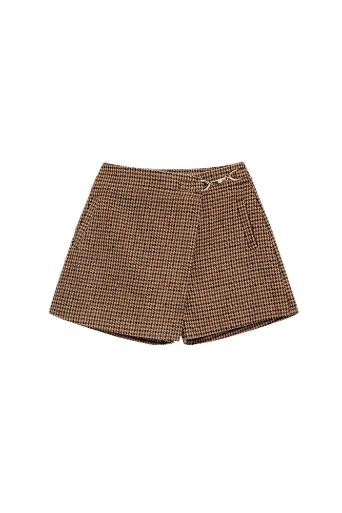 Banny Skort - Taupe Houndstooth