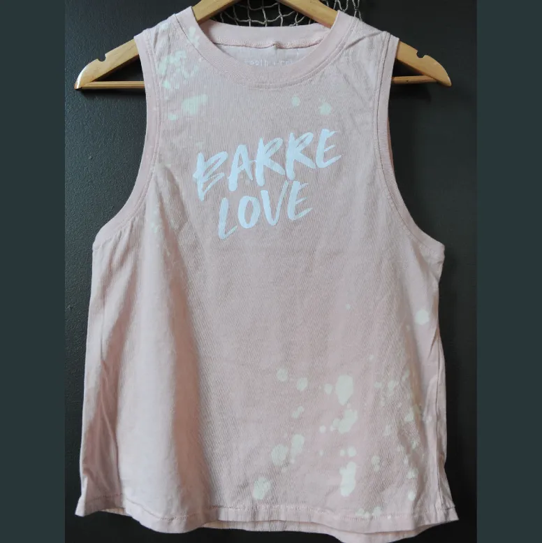 Barre Love Droplet Muscle Tank  - Faded Pink