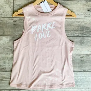 Barre Love Droplet Muscle Tank  - Faded Pink