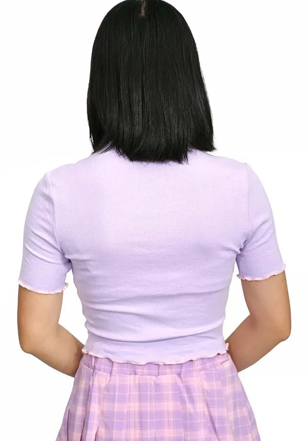 Bat Cut Out [Lavender] | CROP TOP*