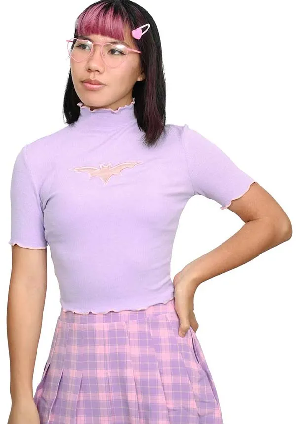 Bat Cut Out [Lavender] | CROP TOP*