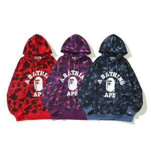 Bathing Ape Bape Camo Hoodie Casual Long Sleeve Unisex Ape Hoodies