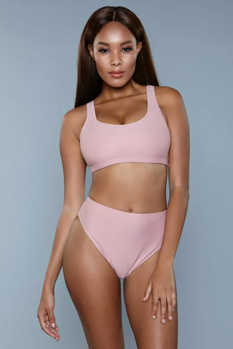 BeWicked crop bikini 1985 Vera 2 Piece Set Pink