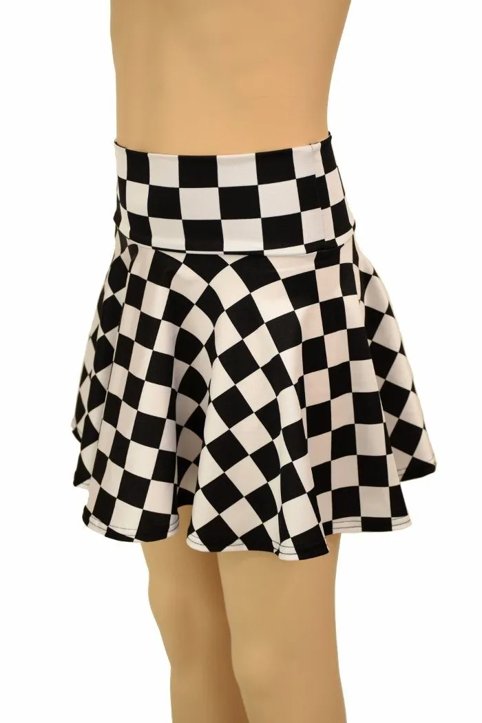 Black & White Check Kids Skirt or Skort