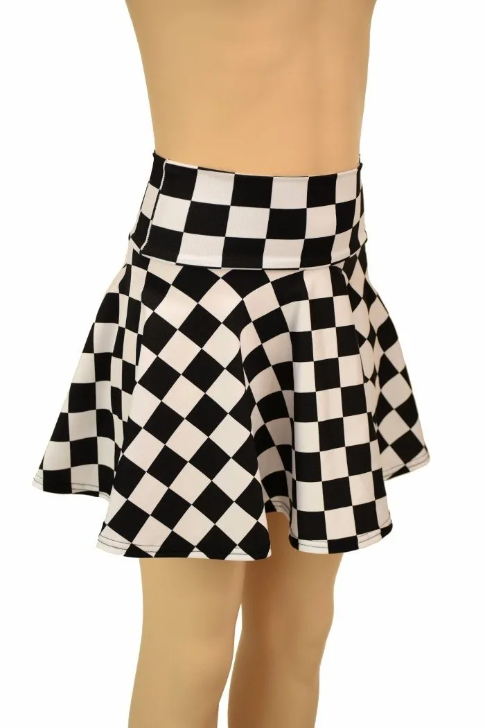 Black & White Check Kids Skirt or Skort