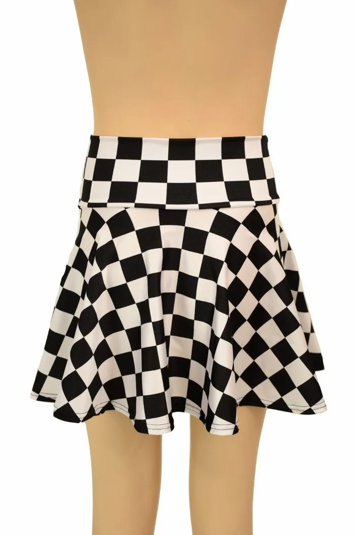 Black & White Check Kids Skirt or Skort