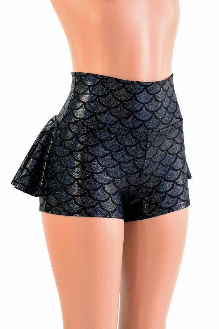 Black Dragon Ruffle Rump Shorts