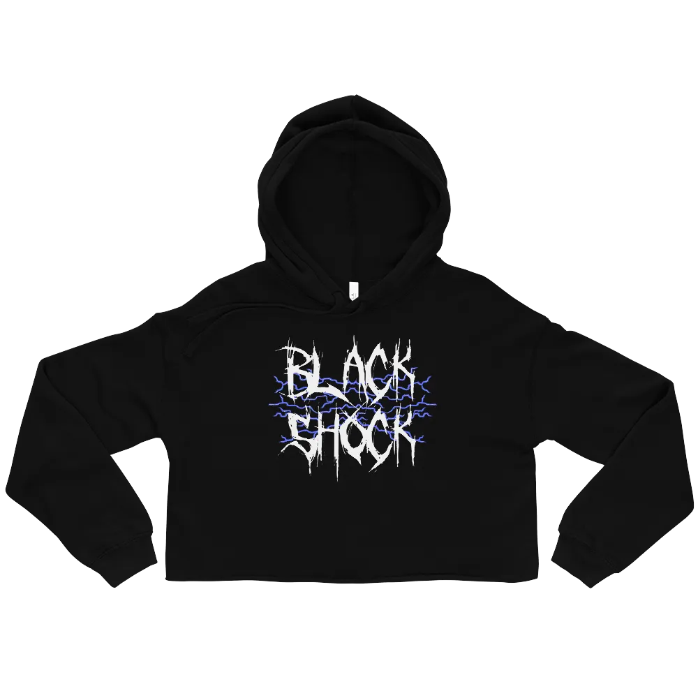 Black Shock Crop Hoodie