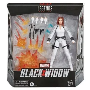 Black Widow Marvel Legends 6-Inch Deluxe White Costume Action Figure with Stand