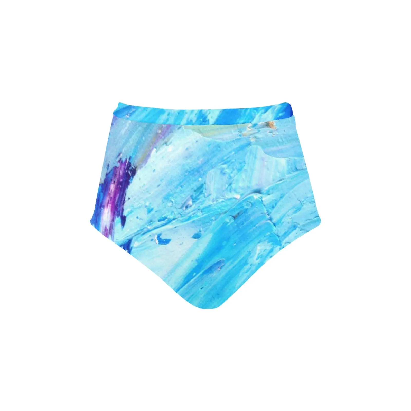 Blue Swirl Women's High-Waisted Bikini Bottom