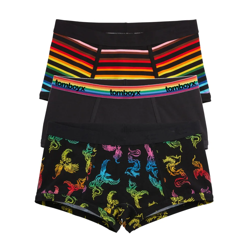 Boy Shorts 3-Pack - Rainbow Phoenix