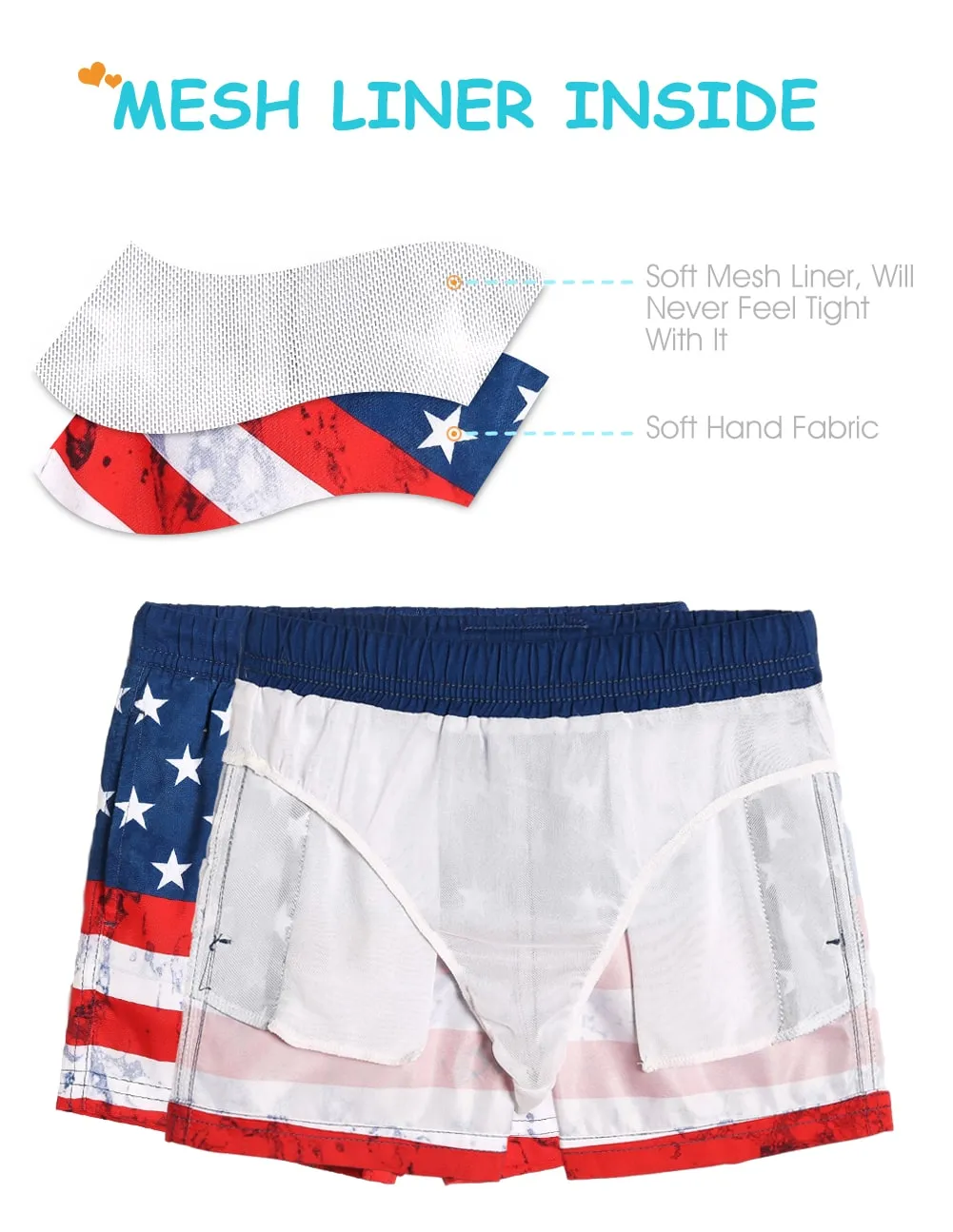 Boys American Flag Swim Trunk