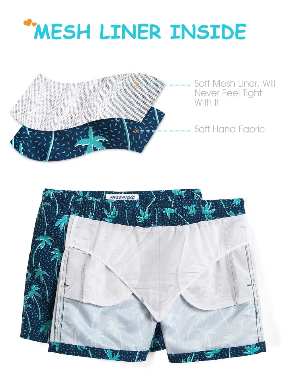 Boys Navy Blue Coconut Tree Swim Trunk