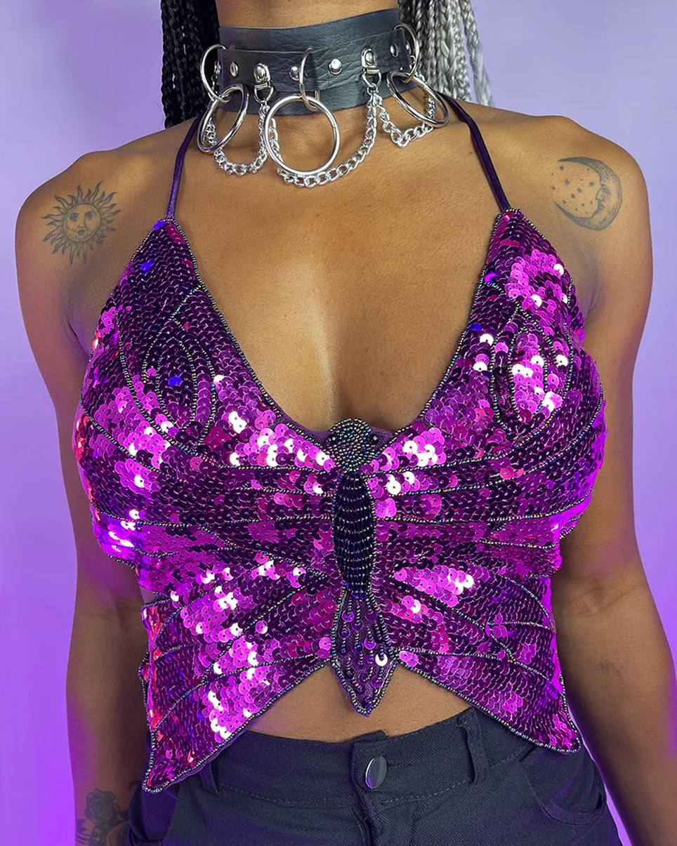 Butterfly Kween Sequin Top