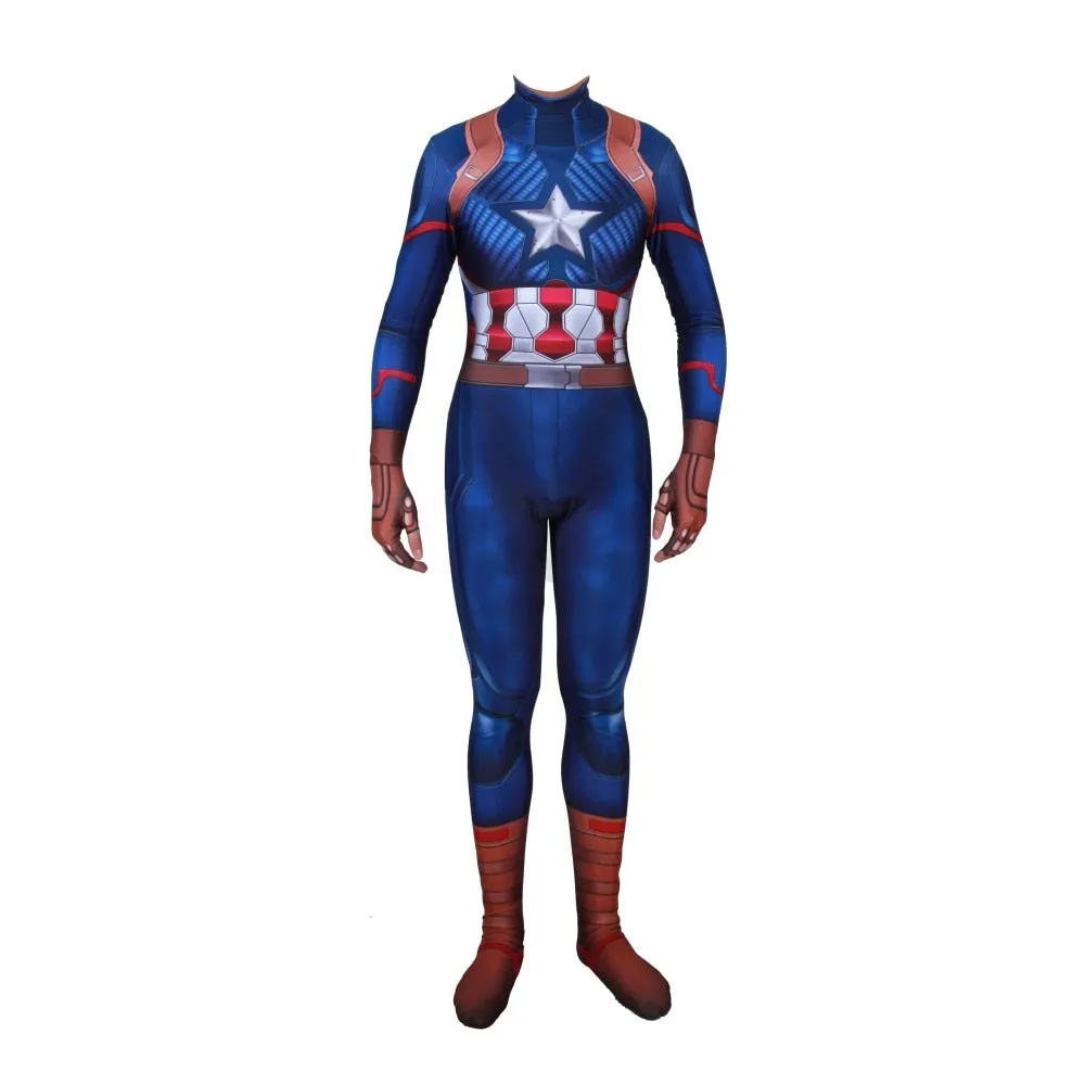 CAPTAIN AMERICA Jumpsuit Costume for Men