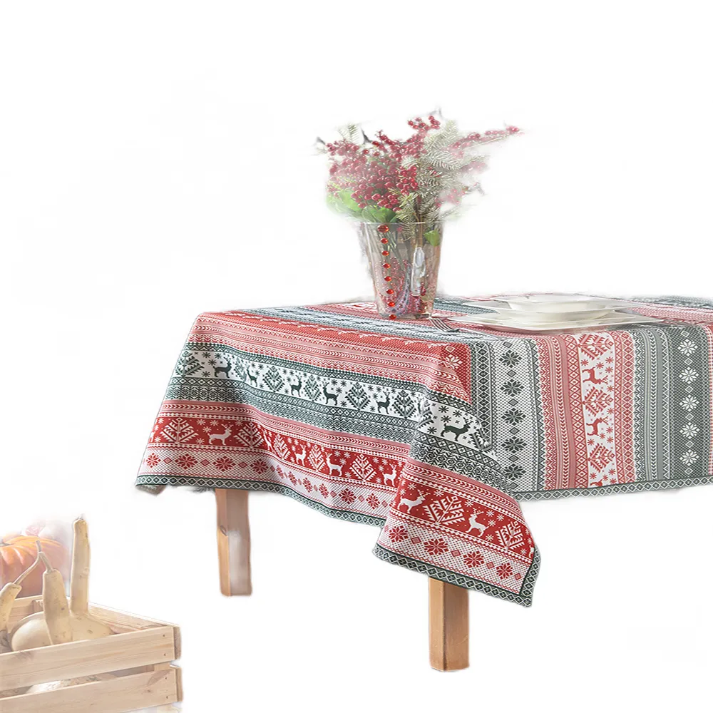 Christmas Themed Tablecloth, Deer Pattern Christmas Tablecloth, Holiday Decorating