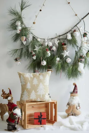 Christmas Tree Pattern Pillow Cover, Neutral Holiday Decorating