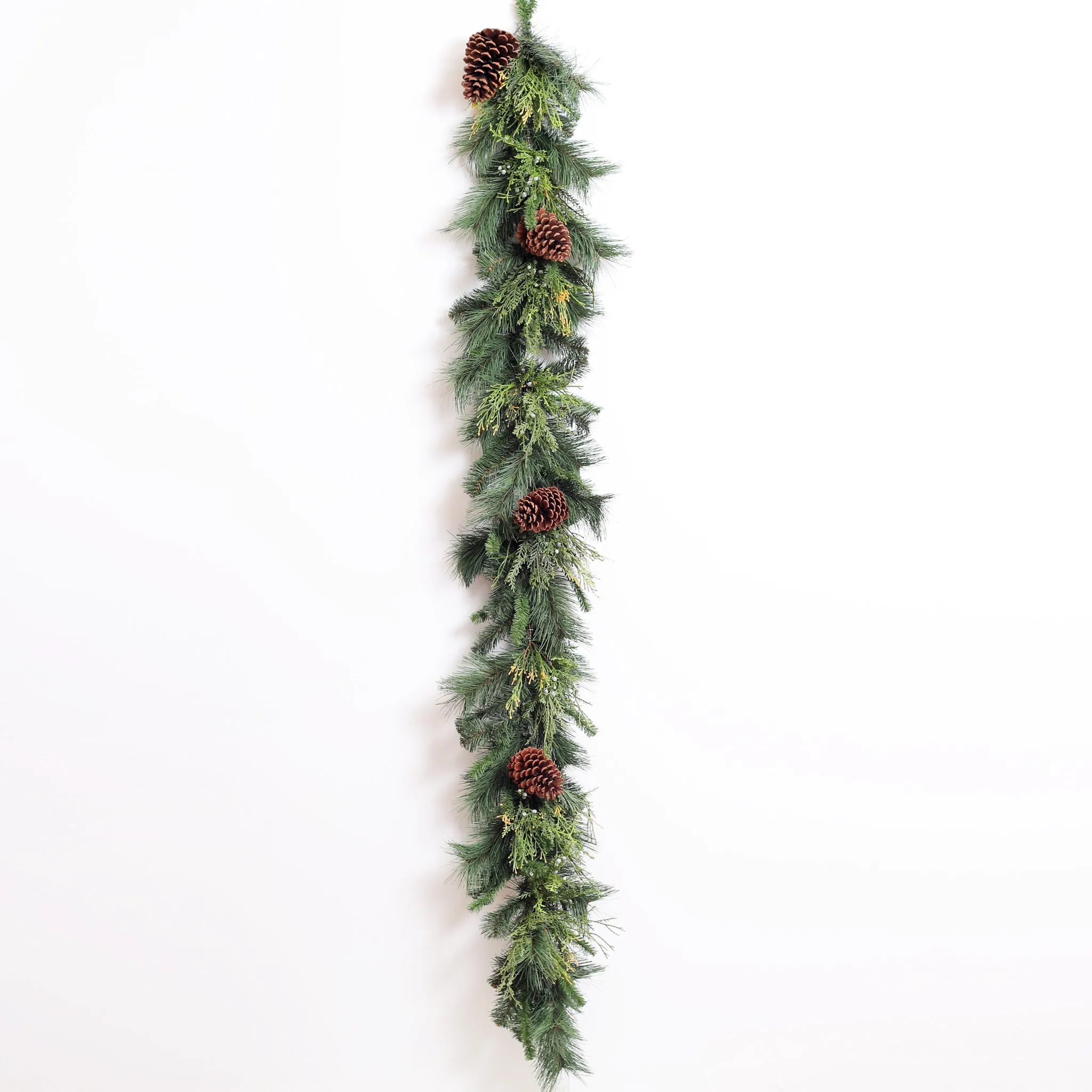 Classic Holiday Greens & Pinecone Christmas Front Door Garland Table Runner